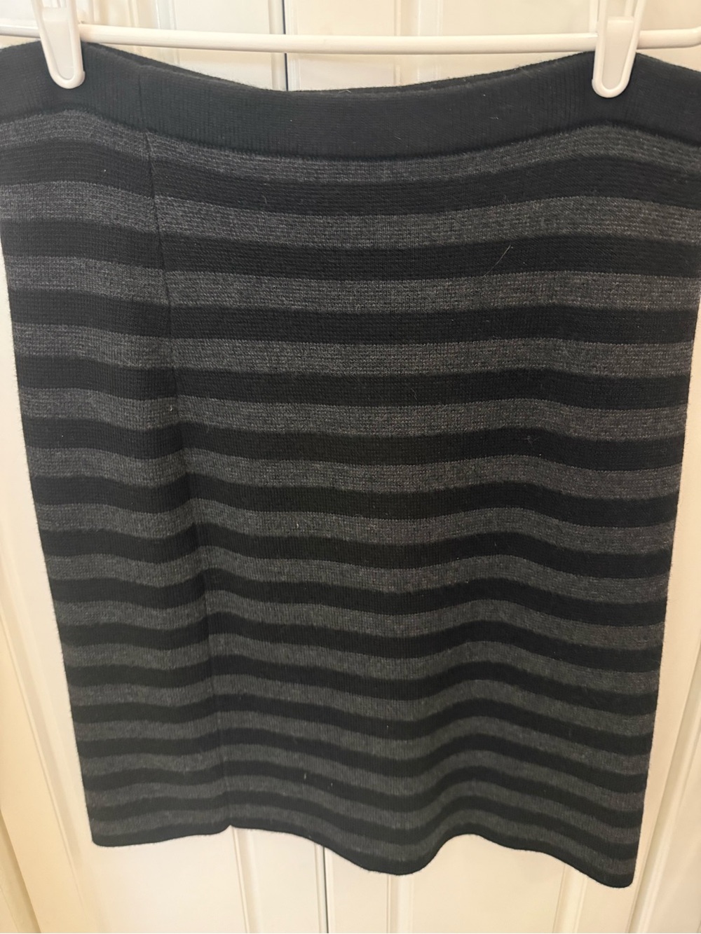 Ann Taylor Striped Pencil Skirt in Black and Gray